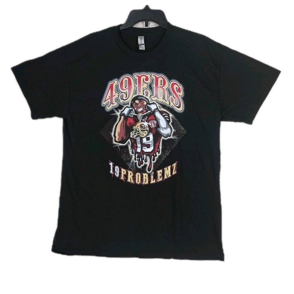 Gildan San Francisco 49ers Deebo Samuel 19 Problemz Graphic T-Shirt Mens L Black